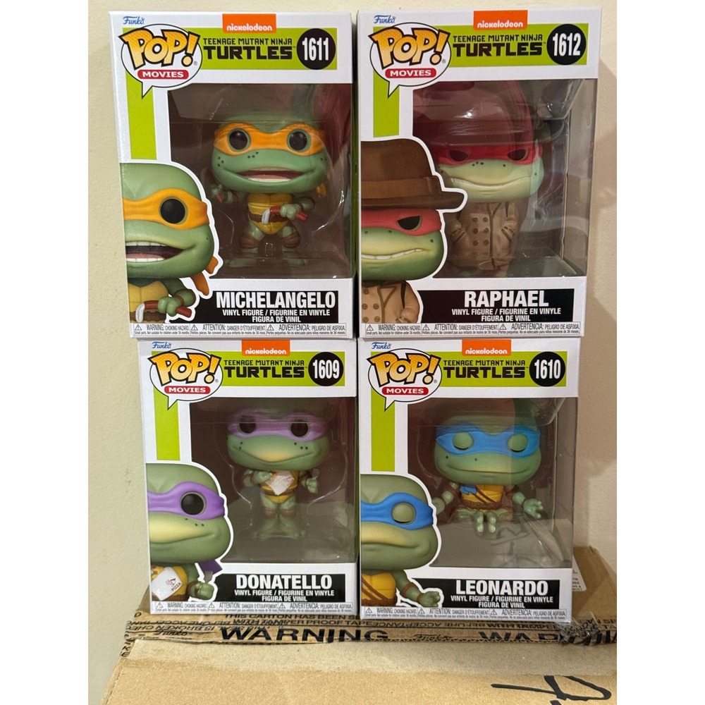 Funko Pop! Vinyl TMNT Bundle (all 4) :Mike#1611,Leo#1610,Raph #1612,Don #1609